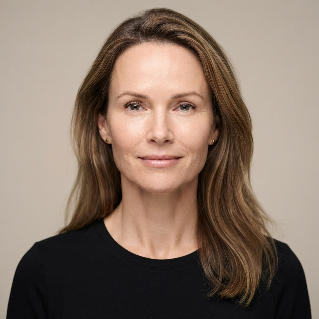 After Botox treatment: smoother, relaxed forehead